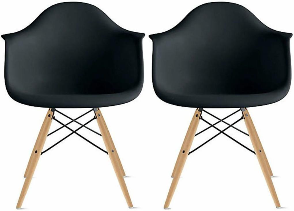 Conjunto 2 Cadeiras Eiffel Eames DAW Preta