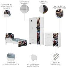 Quarto Infantil 3 Peças Com Mini Cama Herói Aranha Z53      - Mpozenat