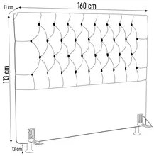 Cabeceira Casal Queen Cama Box 160cm Cristal C16 Bouclê Telha - Mpozen