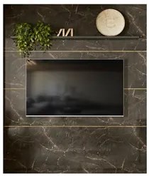 Painel para TV 75 Polegadas 208cm Piso ao Teto André M01 Jade/Oliva -