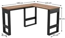 Mesa Para Computador em L Chess F04 Preto/Solanum - Mpozenato