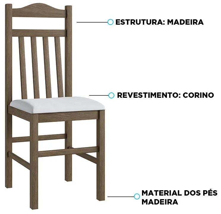 Conjunto 2 Cadeiras Madeira Tecido Corino 300 - Ameixa Negra