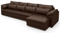 Sofá Retrátil 4 Lugares Para Sala 339cm Dijon Couro Caramelo S07 - Mpo