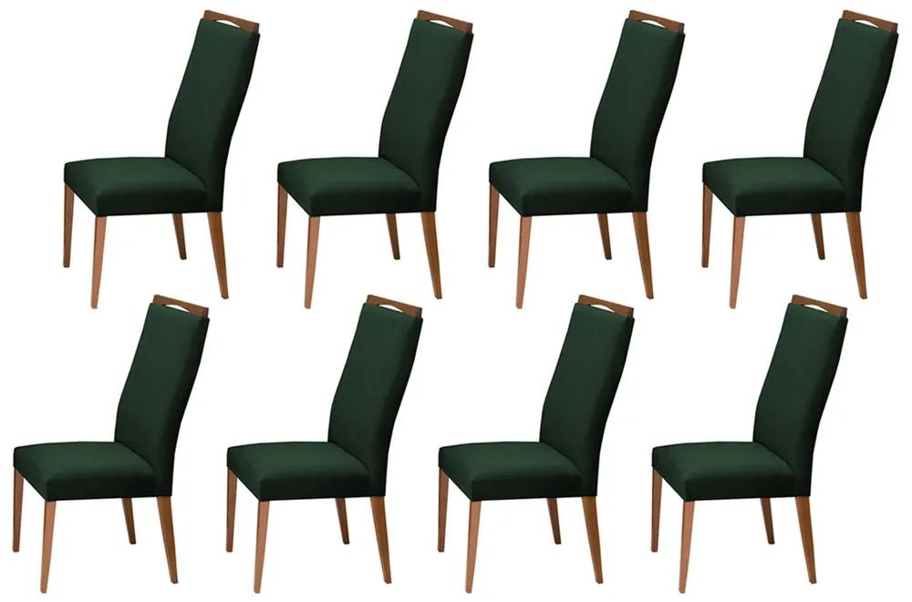 Conjunto 8 Cadeira Decorativa Lívia Aveludado Verde