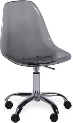 Cadeira Decorativa com Rodízios, Fumê, Eames