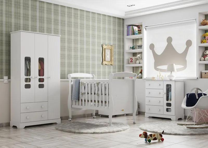 Quarto de Bebê Completo Branco Soft Smart - Matic Móveis
