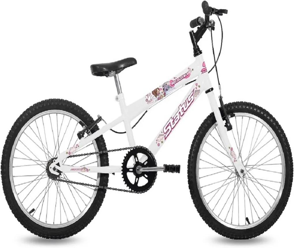 Bicicleta Infantil Status Bike Belíssima Aro 20 - Branca