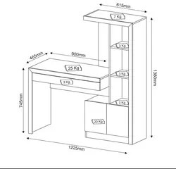 Estante Escrivaninha 2 Portas 1 Gaveta ME4143 Branco - Tecno Mobili