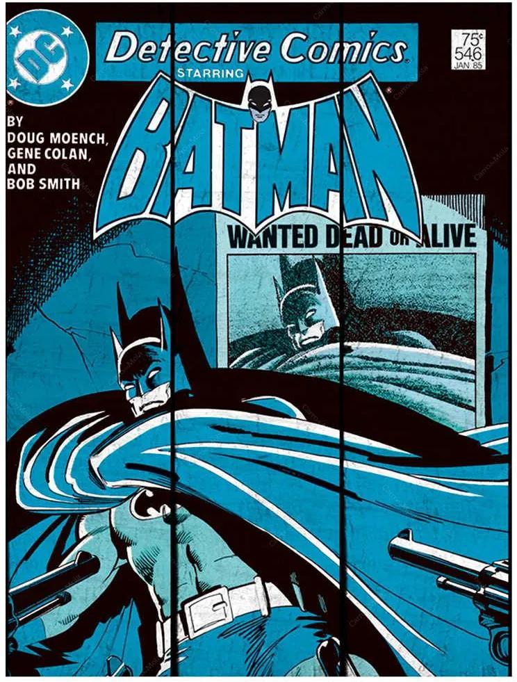Placa DC Comics Batman Shadow Azul em Madeira - Urban - 50x36,6 cm