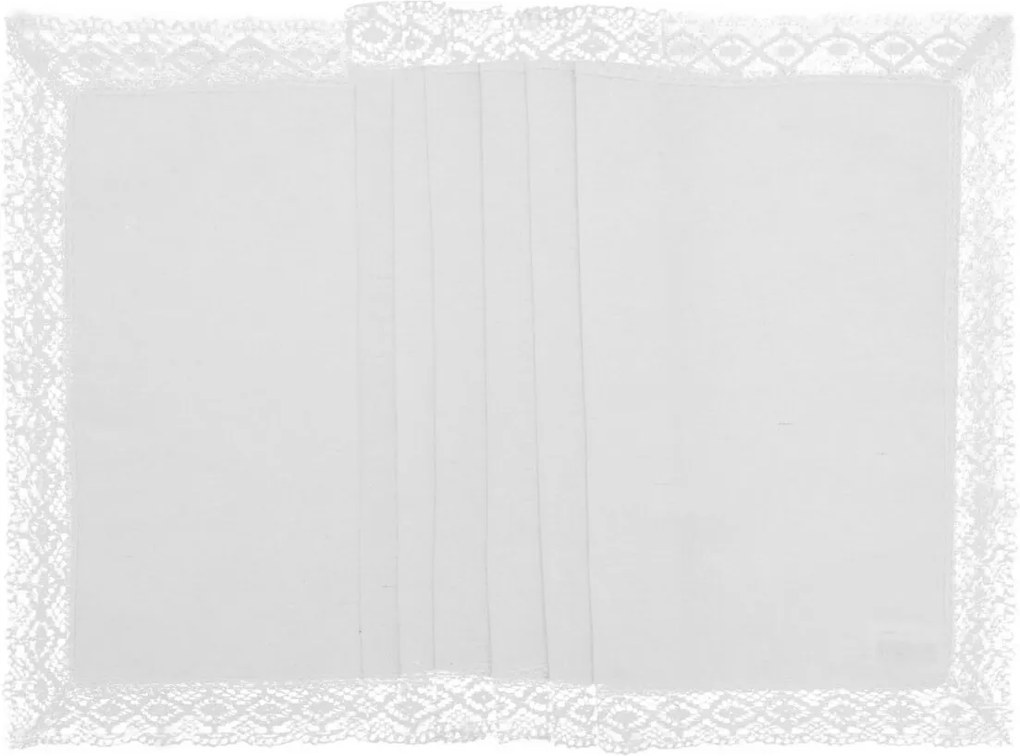 Trilho De Linho Lyor Com Borda De Crochê Branco 140X40Cm