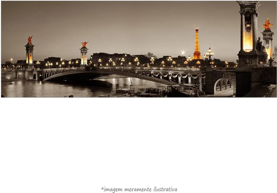 Poster Paris - Ponte Alexandre Iii - Vs Sépia Com Detalhe Colorido (60x20cm, Apenas Impressão)