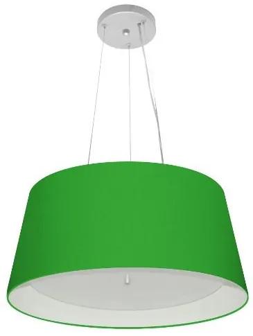 Lustre Pendente Cone Md-4144 Cúpula em Tecido 25x50x40cm Verde Folha / Branco - Bivolt