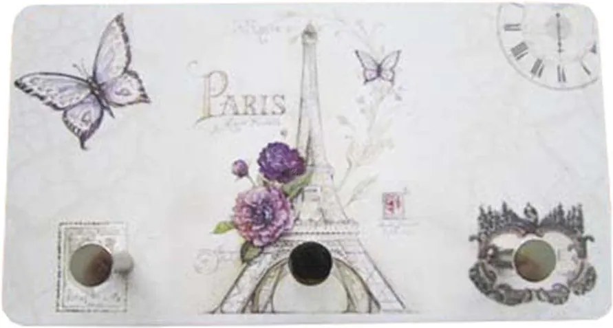 Porta Chaves de Metal Torre Eiffel Paris - 3 Pinos - 15x8 cm