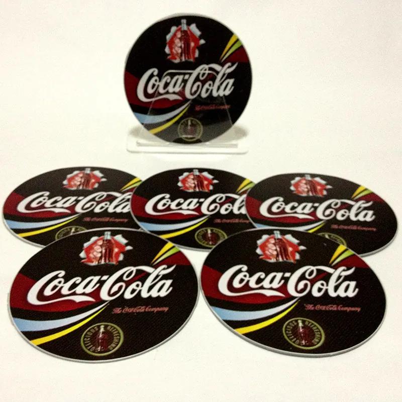 Conjunto com 6 Porta Copos Redondos Coca Cola Black