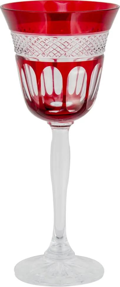 Taça de Cristal Lodz para Vinho de 170 ml - Rubi Scarlet