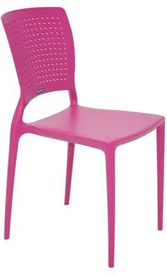 Cadeira Tramontina Safira Rosa em Polipropileno e Fibra de Vidro