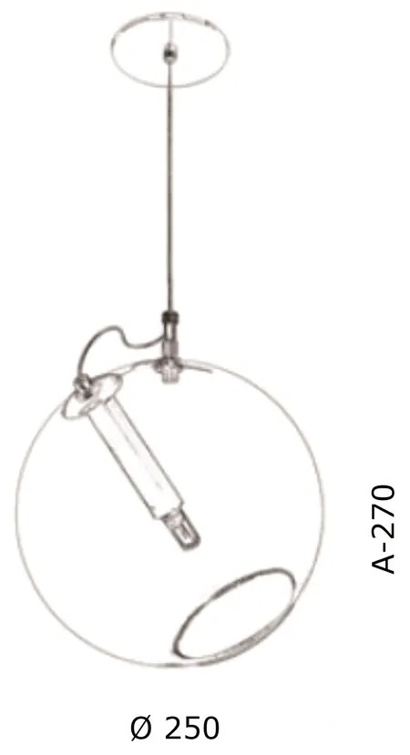 Pendente Globo Inclinado Ø25X27Cm Metal E Globo Ø25Cm 01Xg9 |Old Artis... (ROSÊ FOSCO / COBRE BRILHO, AMBAR)