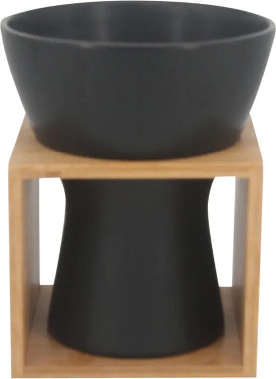 vaso DOUGLAS cerâmica e bambu 18cm ilunato SK0155