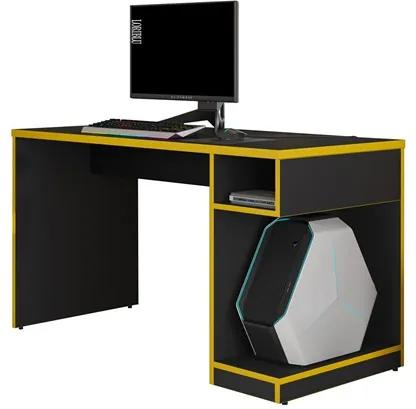 Mesa Para Computador Notebook Gamer X Preto/Amarelo - Fit Mobel