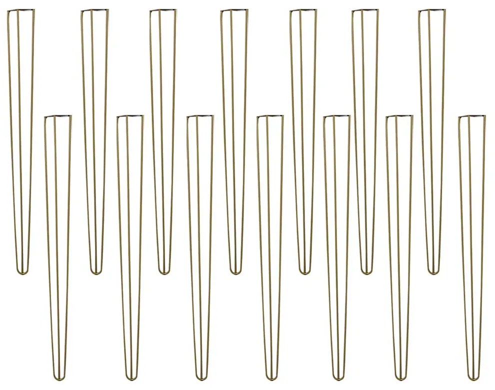 Kit 14 Pés de Metal 90 CM Hairpin Legs Aparador e Mesa de Canto Dourado G41