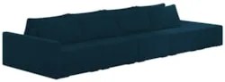 Sofá Ilha Modular com Puff para Sala Living 392cm Georgia Z08 Veludo A