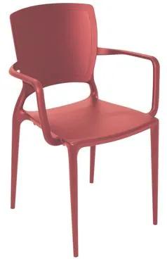 Cadeira Sofia com braços vermelha Tramontina