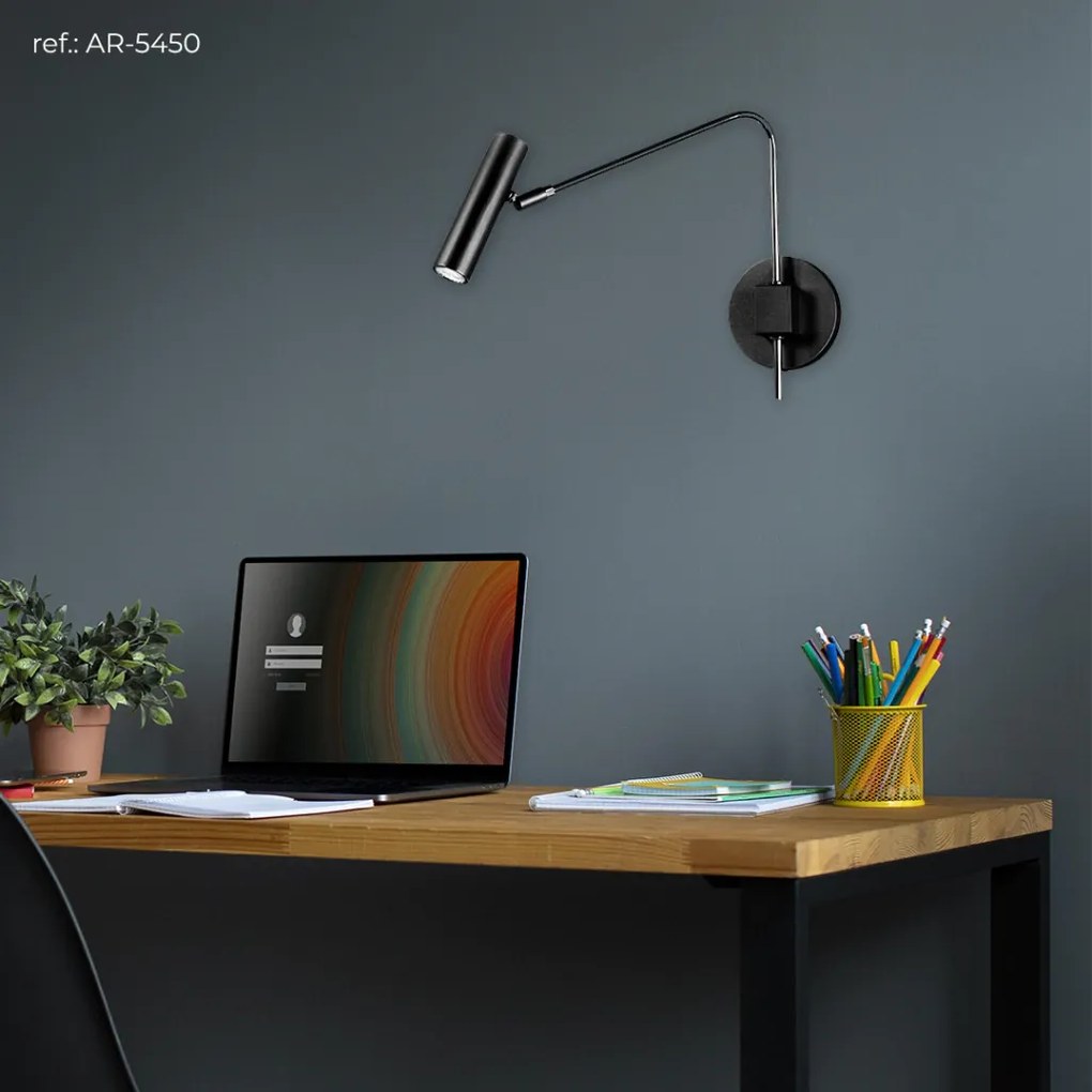 Arandela Haste Articulada Tubinho 12X40X32Cm Metal 01Xmr11 | Old Artis... (COBRE FOSCO)