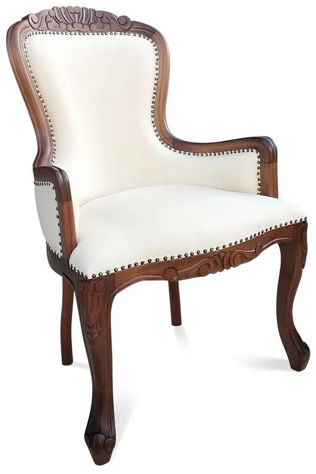 Cadeira Vitoriana Entalhada Madeira Maciça Design de Luxo Peça Artesanal