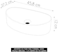 Cuba Pia Para Banheiro Oval Canoa 46cm Tânia C08 Bege - Mpozenato