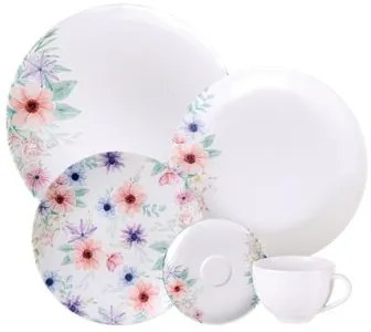 Aparelho de Jantar Tramontina Floratta em Porcelana Decorada 30 Peças