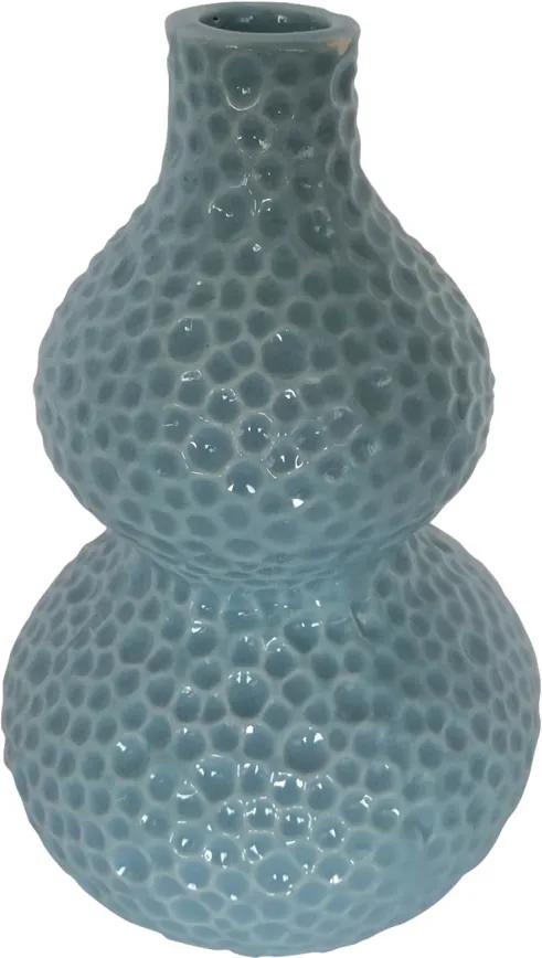 vaso BORBULHA cerâmica azul 15cm Ilunato SK0016