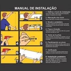 Prateleira Flutuante Para Escritório com Suporte Invisível 68x20cm Yar