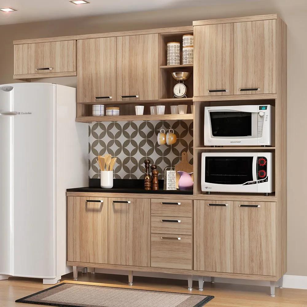 Cozinha Compacta Com Tampo 9 Portas 5829 Argila - Multimóveis