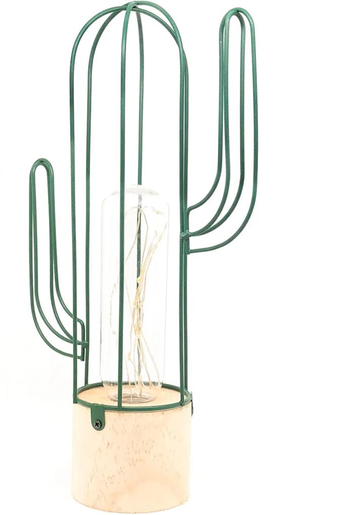 Luminária Aramada Cactus L3 Store - De Mesa - Luz de Fada Verde