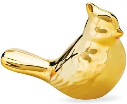 Pássaro Decorativo de Cerâmica Dourado 15cm 8591 Mart