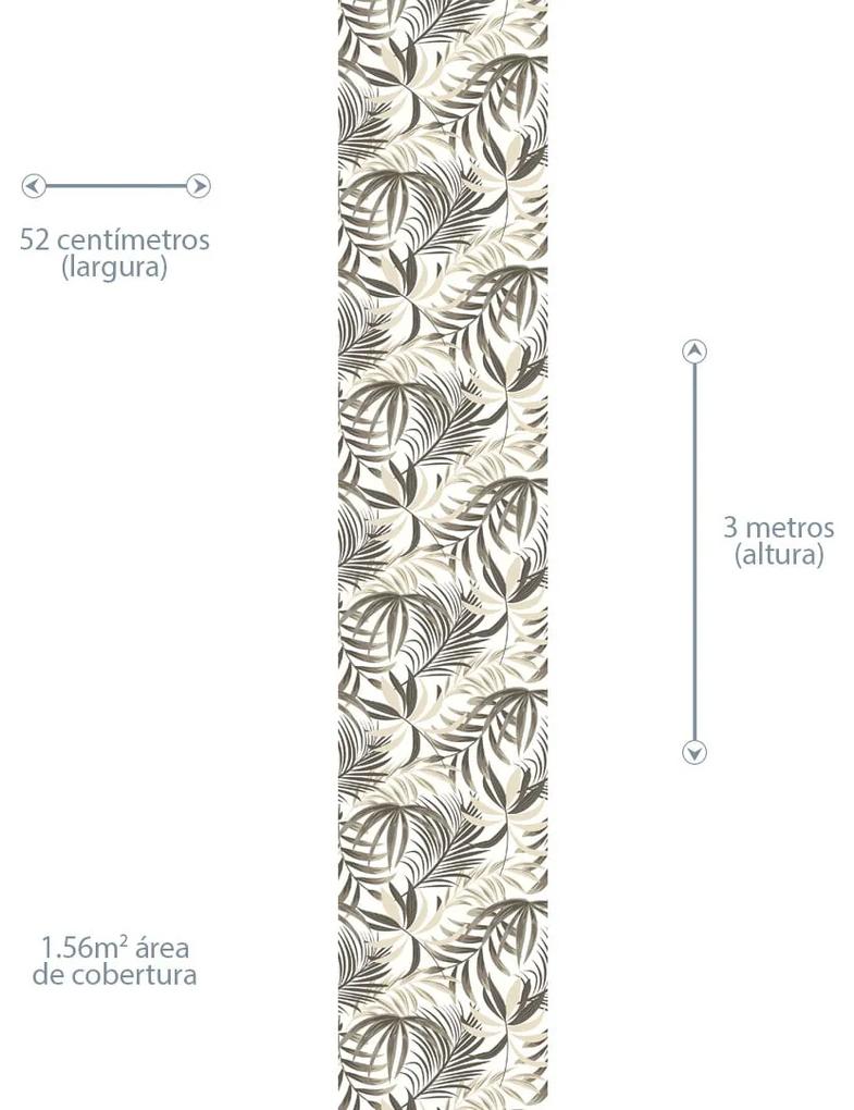 Papel de Parede Floral Folhas Vintage 0.52m x 3.00m