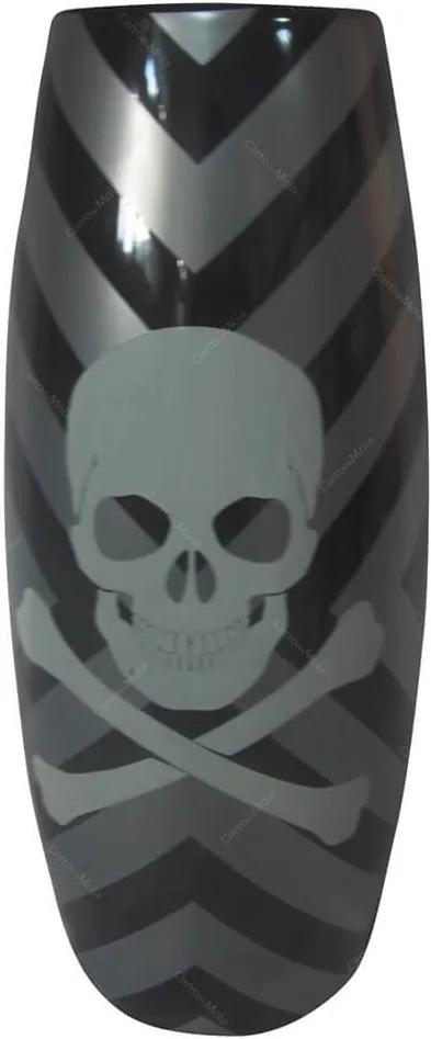 Vaso Reel Dark Skull Preto em Cerâmica - Urban - 30x13 cm