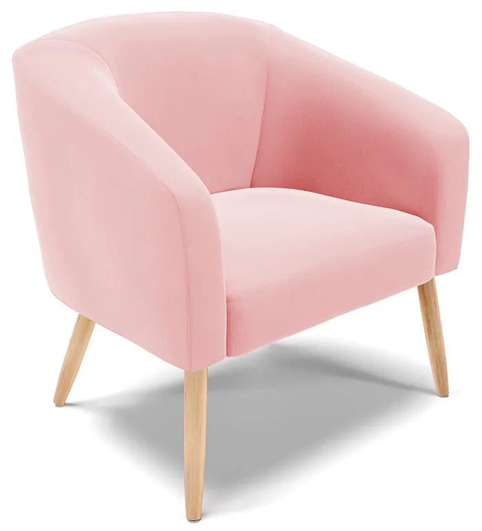 Cadeira Sala de Jantar Pé Palito Natural Stella Suede D03 - D'Rossi - Rosa Bebê