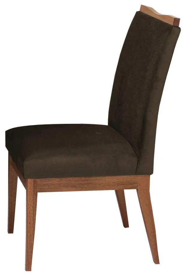 Conjunto 4 Cadeira Decorativa Leticia Aveludado Marrom