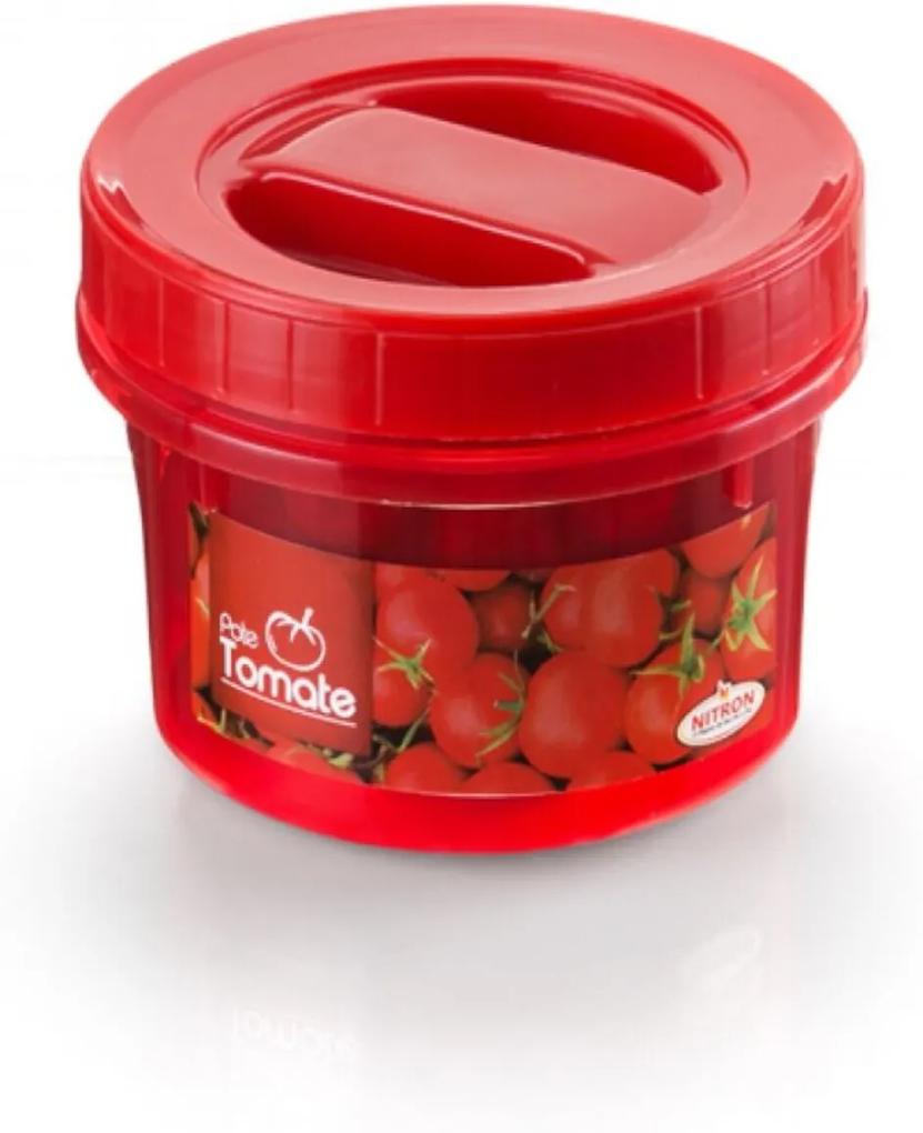Pote Plástico Redondo Com Tampa Rosca Acoplado 500ml Tomate