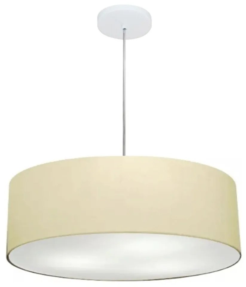 Lustre Pendente Cilíndrico Vivare Md-4217 Cúpula em Tecido 50x15cm - Bivolt