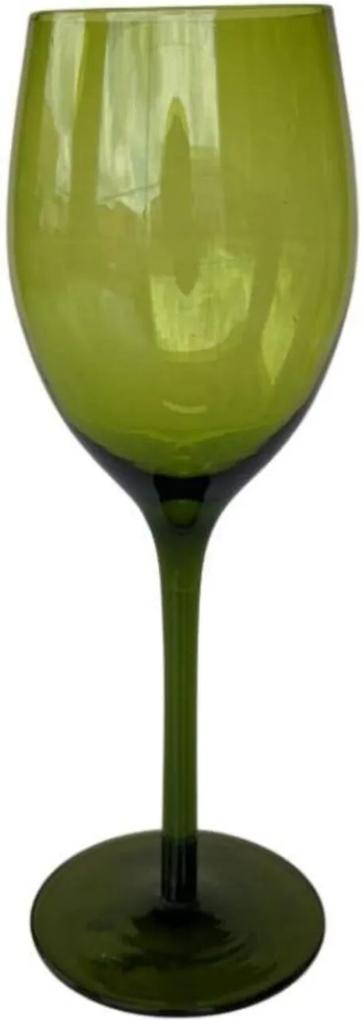 Jogo de 6 Taças p/Vinho Branco em Vidro Verde 270ml