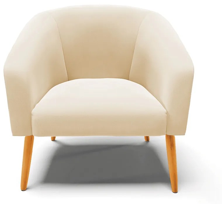 Poltrona Decorativa Pé Palito Castanho kit 2 Stella Suede D03 - D'Rossi - Bege