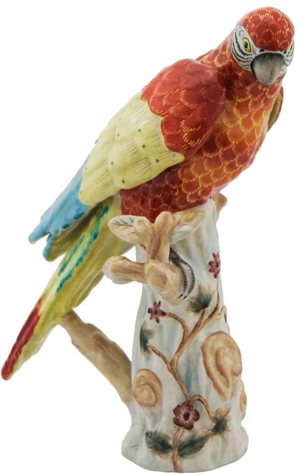 Pássaro em Porcelana Colorida - 27x14x16cm