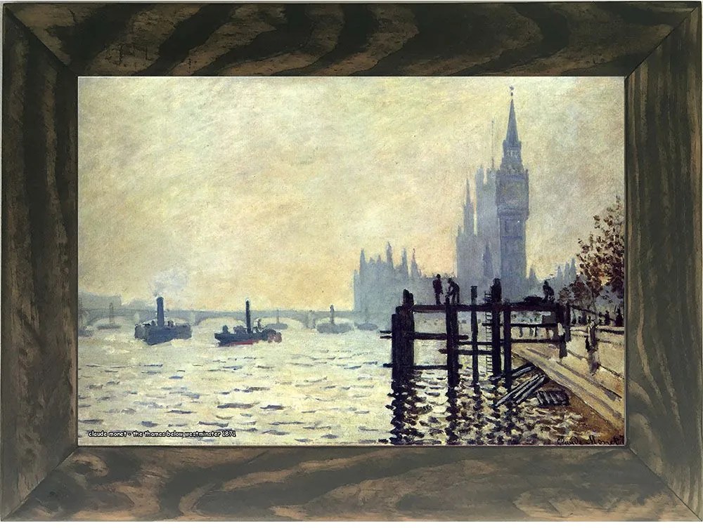 Quadro Decorativo A4 The Thames Below Westminster 1871 - Claude Monet Cosi Dimora