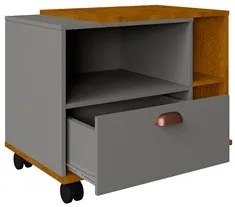 Gabinete de Banheiro com Rodízios Japão B02 Titanium/Naturalle - Mpoze