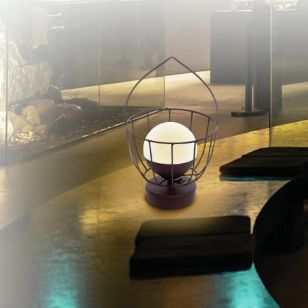 Abajur Freedon Esfera Cesto Ø16,5X28Cm Globo Ø10Cm 1Xled 0,5W 3000K -... (CAFÉ, AMBAR, 110V)