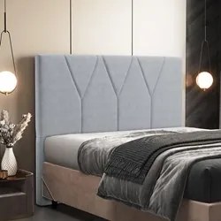 Cabeceira Cama Box Casal 140cm Aura Suede W01 Cinza - Mpozenato