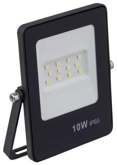 Projetor Led Ultrafino Aluminio Preto 10w 120 6500k Ip65