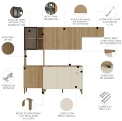 Cozinha Compacta Balcão Com Tampo 120cm Laura Plus Freijó/Soft Z06 - M